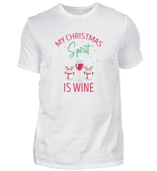 My Christmas Spirit Is Wine Retro Funny