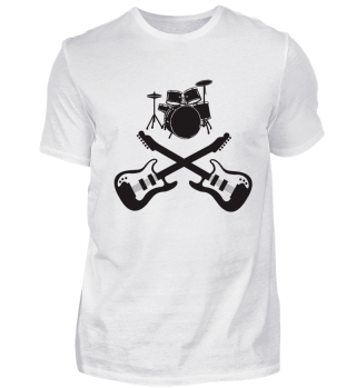 Drums and Guitar- Music Band Shirt