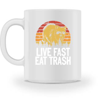 Live Fast Eat Trash Funny Camping Raccoon