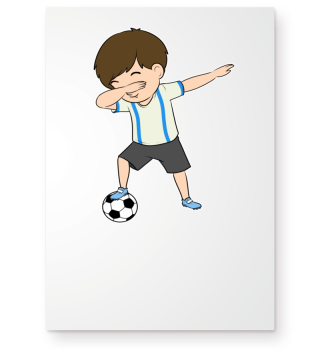 Dabbing Football Soccer Player Boy
