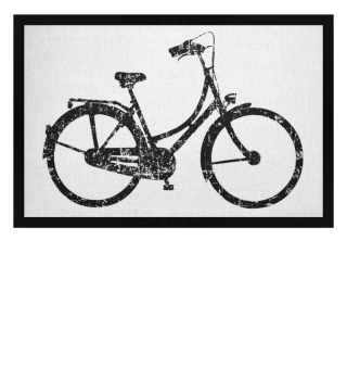 Fahrrad (Vintage Schwarz) Fußmatte