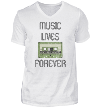 Music Lives Forever Vintage Retro Gift