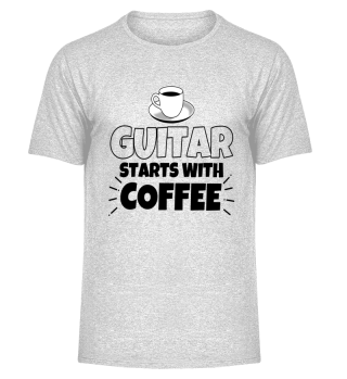 Guitar starts with coffee funny gift