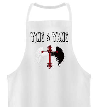 Ying & Yang Kreuz mit Flügel