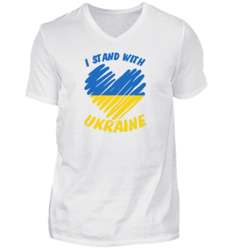 I Stand With Ukraine Blue Yellow Heart