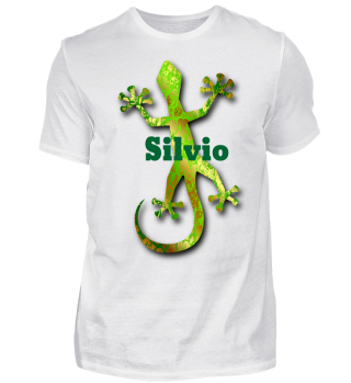 Grüner Gecko mit Namen Silvio