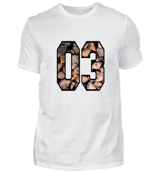 Nummer 03 Holz T-Shirt