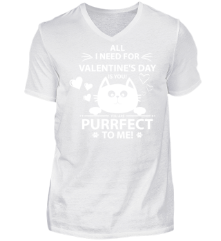 Valentines Day Purrfect Cat Face Hearts