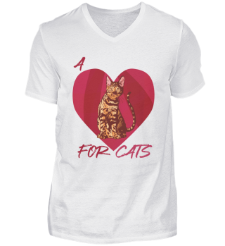 Bengal Cat with Heart for Cats Cat Love Kitten