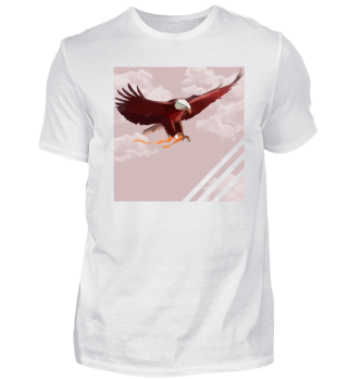 Fliegender Adler mit Streifen | rot
