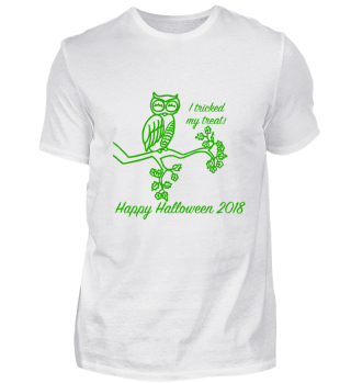 tricky owl - Halloween 2018 Shirt green2