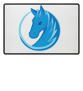 Pferd Logo Kreis Flat Design blau