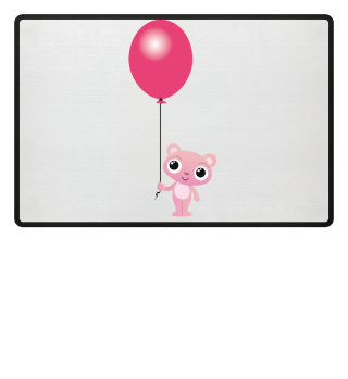 pinker Bär mit Luftballon