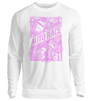 Vintage Damen Auto Rennen T-Shirt pink