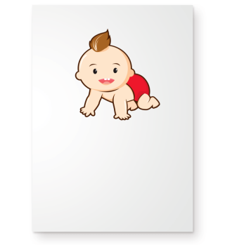 Baby with funny haircut. Gift idea.