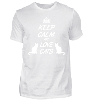 T-shirt cats - keep calm love cats