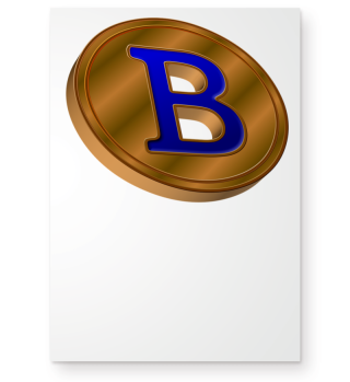 Die Bitcoin-Münzemt blauen B Idee