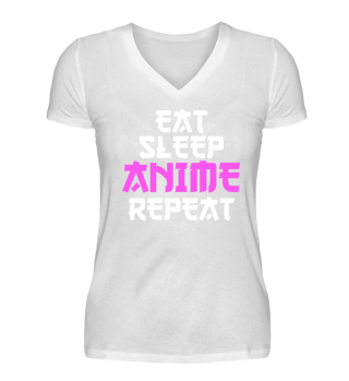 Eat Sleep Anime Repeat cool lustig Shirt Geburtstag Geschenk Nerd Geek