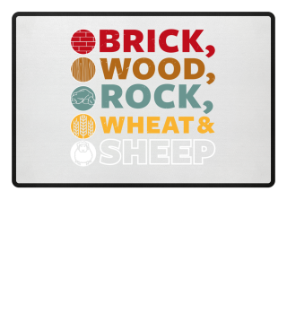 Brick Wood Rock Wheat & Sheep - Settler Board Game