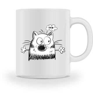 Hello Meow Cat I Fun Cartoon Gift Cats 