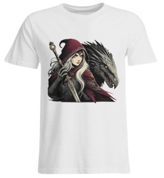 Magischer Drache böse Frau Fantasy T-Shirt Geschenk