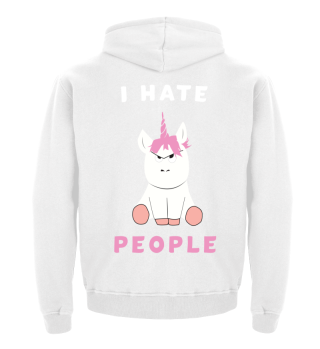 I hate People Angry Cute Unicorn