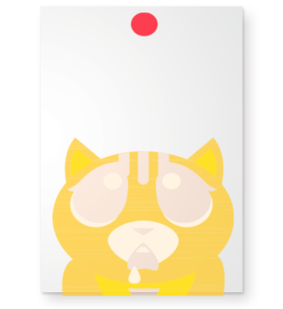 cute little funny comic cat with red Dot