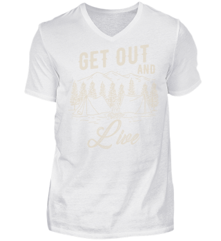 CAMPING GET OUT AND LIVE T SHIRT