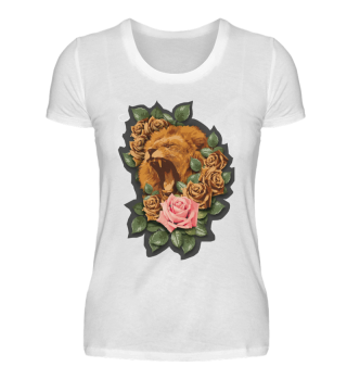 Lion in Roses