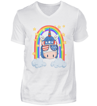 Cool US unicorn with rainbow