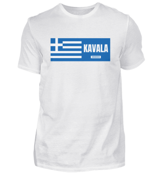 Kavala City with Greek Flag