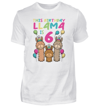 Llama Birthday 6th Birthday Party Alpaca Girl
