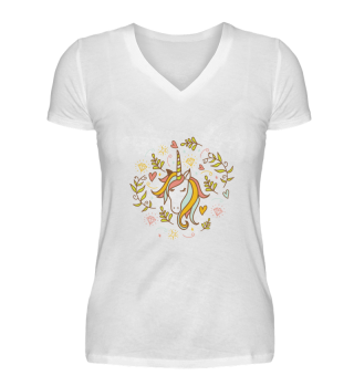 Unicorn Flowers Decorated T-shirt Tee