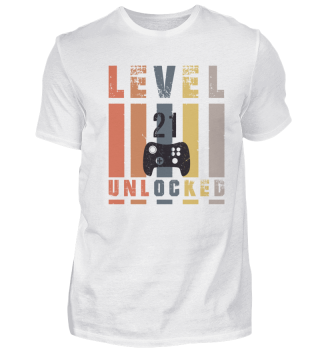 T-shirt Gamer Level 21 freigeschalten