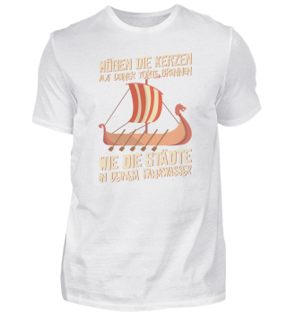 Wikinger Langboot T-shirt Geburtstags Shirt Herren