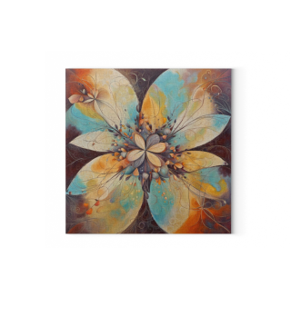  Abstract Painting Symmetric Flowers