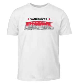 Vancouver Skyline + Koordinaten - Shirt 