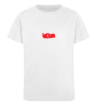 Türkei Land Umriss Flagge Herzschlag Hea