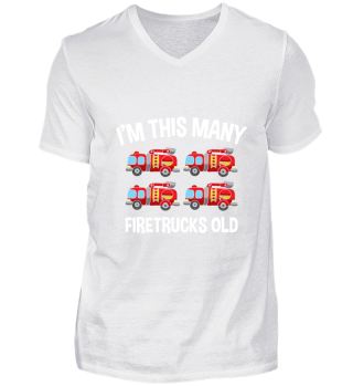 I'm This Many Firetrucks Old 4 Birthday