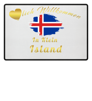 Island Iceland FUßMATTE Flagge Liebe Herz Heimat Stolz