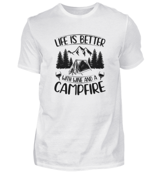 Wein und Lagerfeuer | Camping Camper