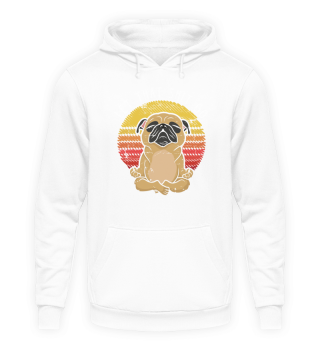 Retro Pug Silhuette Sunset Yoga Gift