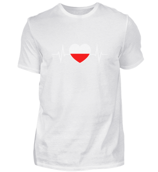 Polen EKG Herz Herzschlag Flagge Liebe