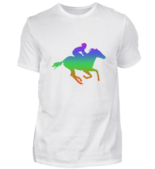 Horse Riding Rainbow Silhuette