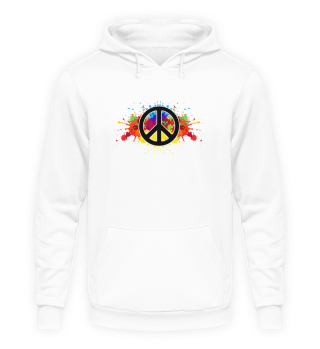 Hilarious Paint Peace Hipsters Sign Illustration Gags Humorous Splattered Paints Graphic Colorful Funny