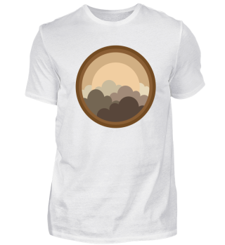 Flat Design - Sunset Out Of Round Window