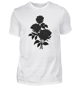 T-shirt with watercolor Black roses 