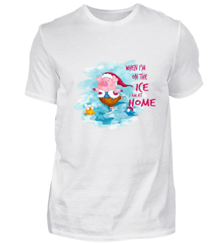 Cute Pig T-Shirt Christmas Ice T-Shirt