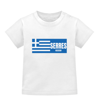 Serres City with Greek Flag