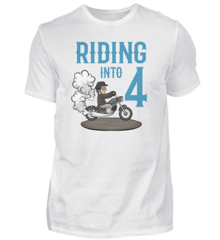Motorcyclist Riding Into 4 Motorcycle Birthday